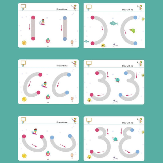 A4 Kids Educational Learning Tracing Book | 64 Pages Dot-to-Dot Activity Workbook with 2 Markers (Big Size)